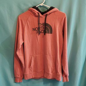 The North Face Pullover Hoodie Sweatshirt Women Size L Coral/Navy